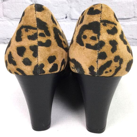Kelly & Katie Laurene Chita Mob Wife Round Toe Fabric Slip On Wedge Heell 7.5M - Picture 5 of 14
